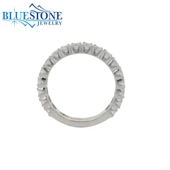 14KWG Wedding Band w/ 19 LAB Diamonds- Size 6.5