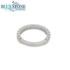 14KWG Wedding Band w/ 19 LAB Diamonds- Size 6.5