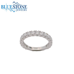 14KWG Wedding Band w/ 19 LAB Diamonds- Size 6.5