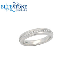 14KWG Wedding Band w/ 30 LAB Diamonds- Size 6.5