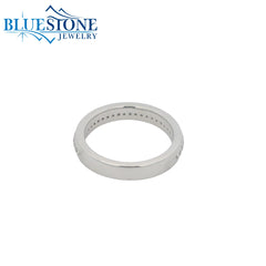 14KWG Wedding Band w/ 30 LAB Diamonds- Size 6.5