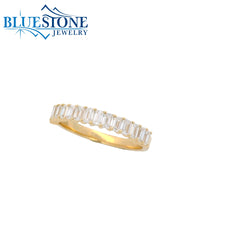 14KYG LAB-Diamond Band w/ 15 Emerald Cut - Sz. 7