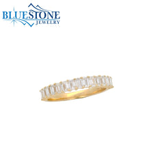 14KYG LAB-Diamond Band w/ 15 Emerald Cut - Sz. 7