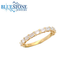 14KYG LAB-Diamond Band w/ 11 Emerald Cut - Sz. 6.75
