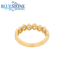 14KYG LAB-Diamond Band w/ 10 Pear Cut - Sz. 7