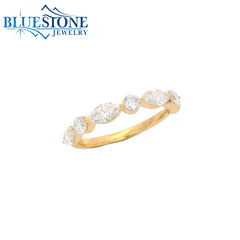 14KYG LAB-Diamond Band w/ Marquise & Round Cuts - Sz. 6.75