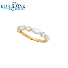 14KYG LAB-Diamond Band w/ Marquise & Round Cuts - Sz. 6.75