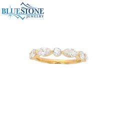 14KYG LAB-Diamond Band w/ Marquise & Round Cuts - Sz. 6.75
