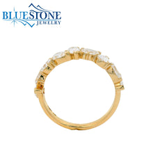 14KYG LAB-Diamond Band w/ 9 Pear Cut - Sz. 7