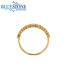 14KYG LAB-Diamond Band w/ Bezel Set Miligrain - Sz. 7.25