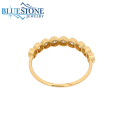 14KYG LAB-Diamond Band w/ Bezel Set Miligrain - Sz. 7.25