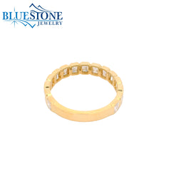 14KYG LAB-Diamond Band w/ Bezel Set Emerald Cut - Sz. 7