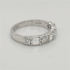 14K White Gold Fashion/Wedding Band w/ 1.02cttw of Diamonds(size 6.5)