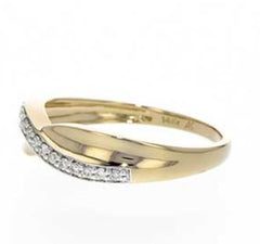14K Yellow Gold Band/Ring with Diamonds- Size 7