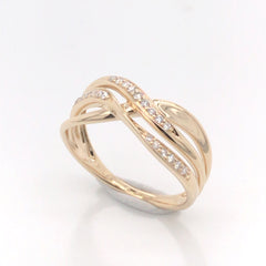 14k Yellow Gold Fashion Ring with Diamonds