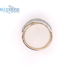 14 Karat Yellow Gold Ring with 34 Round Diamonds at 0.38 Carats Total