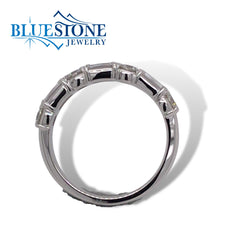 14K White Gold Fashion/Wedding Band w/ 1.02cttw of Diamonds(size 6.5)
