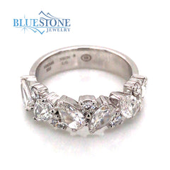 14K White Gold Diamond Ring- Size 6.5