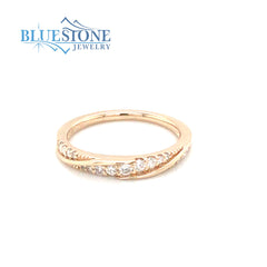 14K Yellow Gold Fashion Band or Wedding Band w/ Diamonds- Size 7