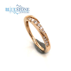 14K Yellow Gold Fashion Band or Wedding Band w/ Diamonds- Size 7
