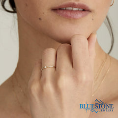 14kt Yellow Gold Ring with Diamonds- Size 7.25