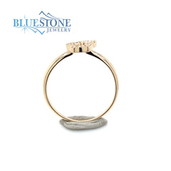 14K Yellow Gold Lake Tahoe Ring with Diamond -size 6.75