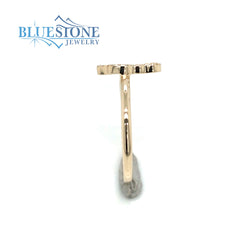 14K Yellow Gold Lake Tahoe Ring with Diamond -size 6.75