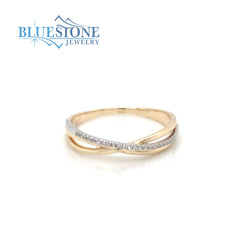 14KT Yellow & White Gold Diamond Ring- Size 7.25