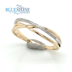 14KT Yellow & White Gold Diamond Ring- Size 7.25