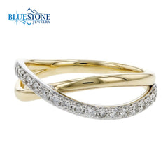 14KT Yellow Gold Ring with Diamonds - Sz. 7