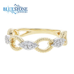 14kt Yellow Gold Ring with Diamonds- Size 7