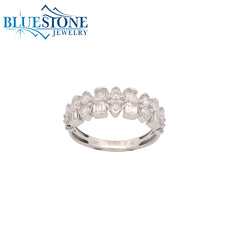 14KWG Ring w/ Trillion & Emerald Cut Diamonds - Sz. 7