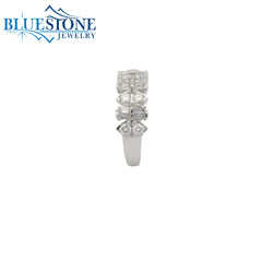 14KWG Ring w/ Trillion & Emerald Cut Diamonds - Sz. 7