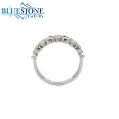 14KWG Ring w/ Trillion & Emerald Cut Diamonds - Sz. 7