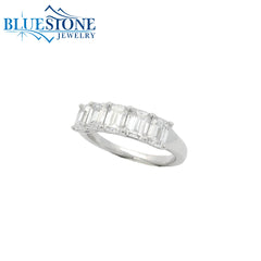 14KWG 5 Emerald Cut LAB-Grown Diamond Ring at 2.1CTW - Size 6.5