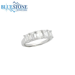 14KWG 5 Emerald Cut LAB-Grown Diamond Ring at 2.1CTW - Size 6.5