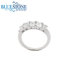 14KWG 5 Emerald Cut LAB-Grown Diamond Ring at 2.1CTW - Size 6.5