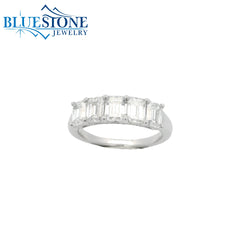 14KWG 5 Emerald Cut LAB-Grown Diamond Ring at 2.1CTW - Size 6.5