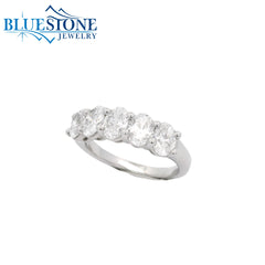 14KWG 5 Oval Cut LAB-Grown Diamond Ring at 2.1CTW - Size 6.5
