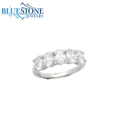 14KWG 5 Oval Cut LAB-Grown Diamond Ring at 2.1CTW - Size 6.5