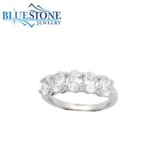 14KWG 5 Oval Cut LAB-Grown Diamond Ring at 2.1CTW - Size 6.5