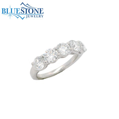 14KWG 5 Round Cut LAB-Grown Diamond Ring at 2CTW - Size 6.5