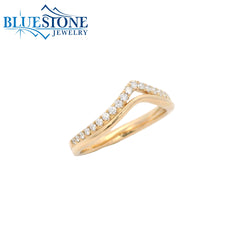 14KYG Double Contour "V" Diamond Encrusted Band - Size 6