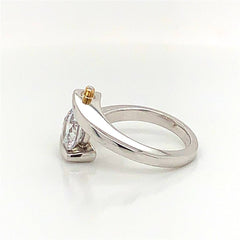 18K White Gold & 24 Karat Yellow Gold Engagement Ring