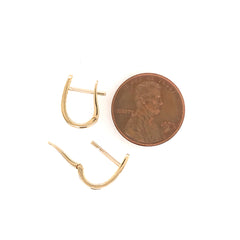 14kt Yellow Gold Huggie Diamond Earrings
