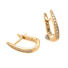 14kt Yellow Gold Huggie Diamond Earrings