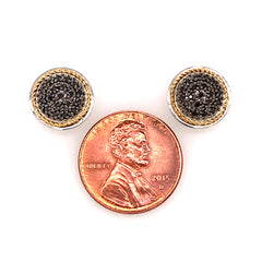 Silver & Gold Black Diamond Earrings
