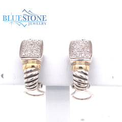 Sterling Silver & Earrings with Diamonds