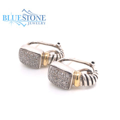 Sterling Silver & Earrings with Diamonds