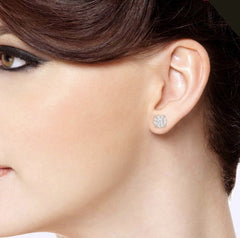 14kt White Gold Diamond Earrings- 1.00 Carat